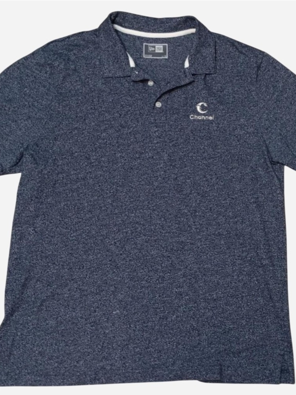 New Era X Channel Heathered Blue Polo NWOT